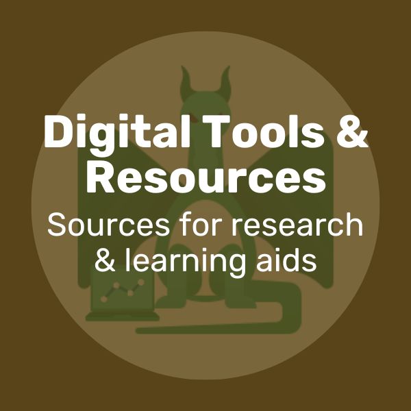 Icon for Digital Tools & Resources - Sources for research & learning aids